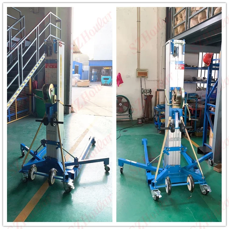 3.5m height work platform window cleaning machine hand winch mini outdoor aluminum alloy lift