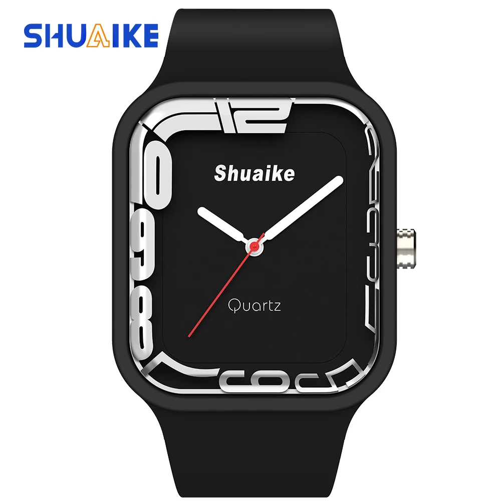 SHUAIKE 1153 новые модные высококачественные зеркальные кварцевые часы из смолы силиконовый ремешок водонепроницаемые 30 метров стиль пары