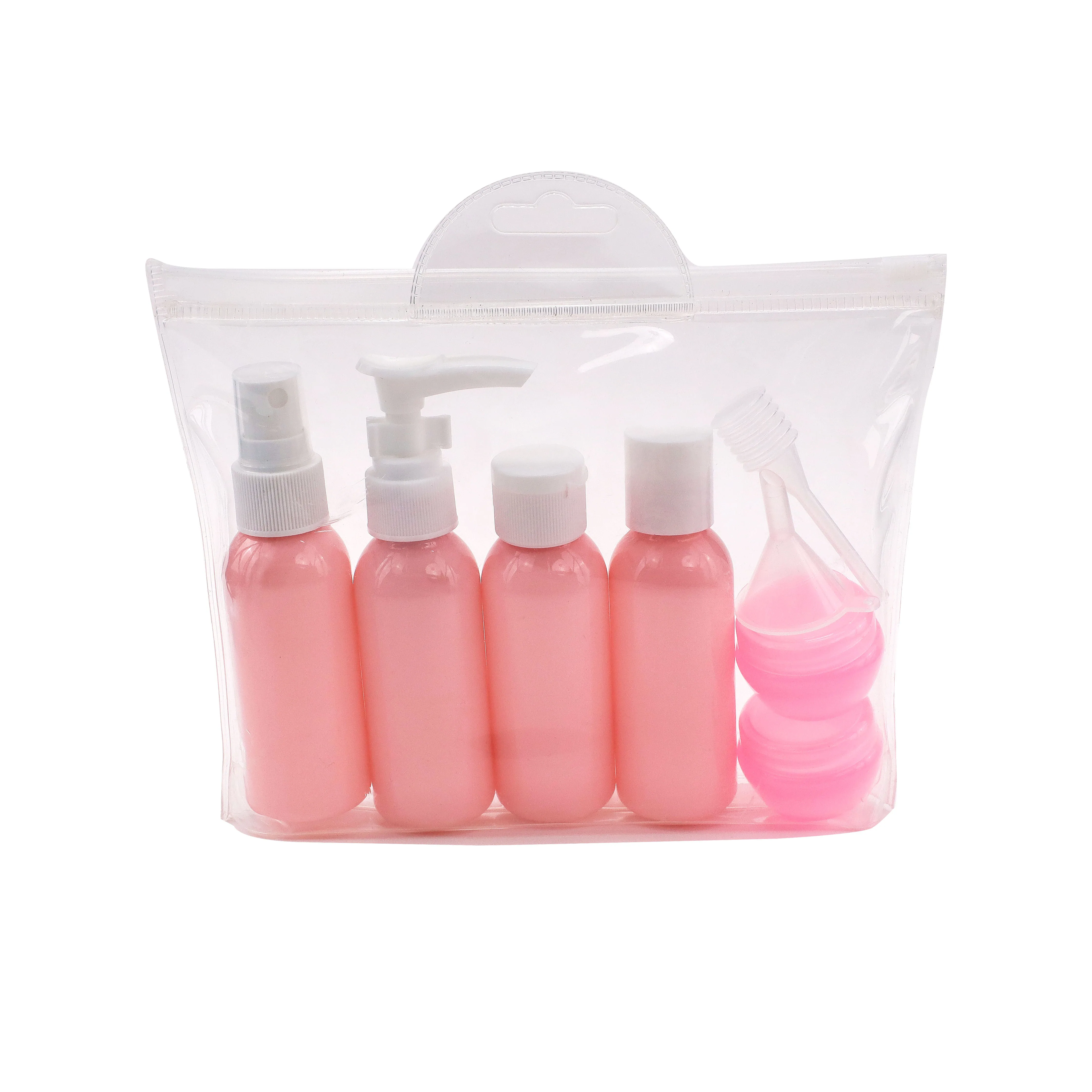 2022 New Arrival Portable Empty Cosmetic Pump Bottle Pink 20ml Travel Bottles Set Mini With Shampoo Bottle