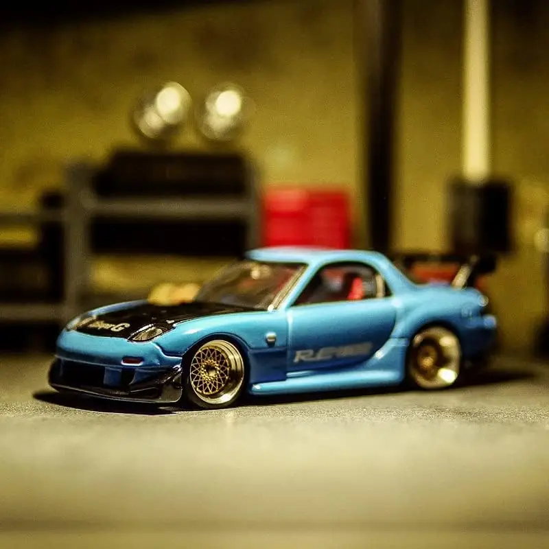 Carlomo 1/64 Scale Alloy Wheels with Brake Disc and Rubber Tires with Axles (4pcs/1 Kit) for Professional Modified Diecast