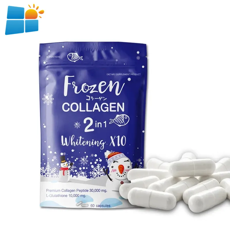 OEM/ODM/OBM Frozen Collagen 2 in 1 Whitening Supplements Capsule Collagen Whitening Capsule For Skin And Detox Slimming Capsule
