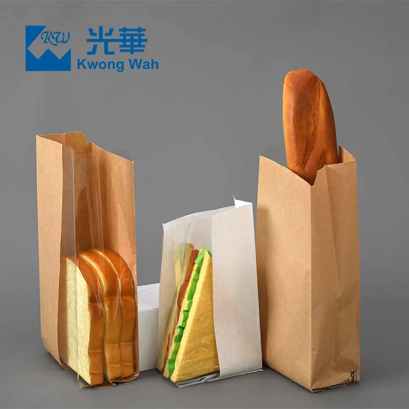 Wholesale High Quality Food Bags Baguette French Caterpillar Bread Bakery Paper Flat Bag