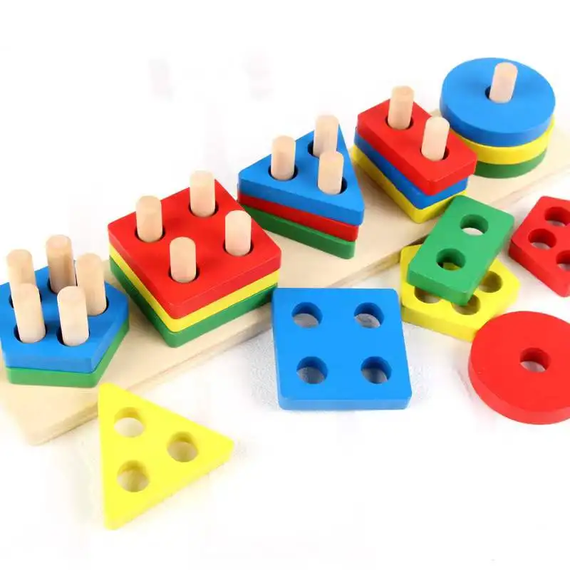 TaiLai Wooden Boys Toys Animal Stacking Toys Wood Educational Blocks for Kids Toddlers Petilou Forest Balancing Stacker Puzzle