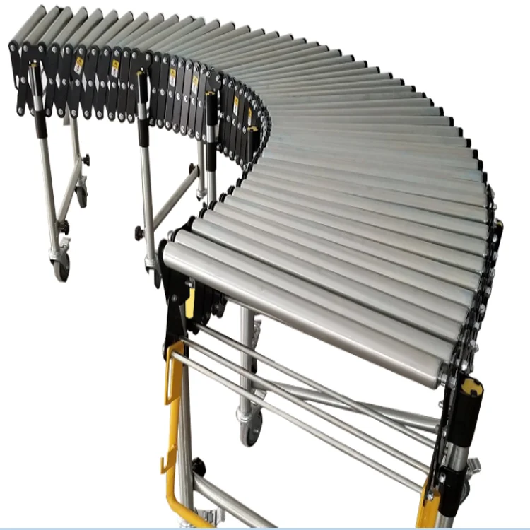 No Power Gravity Plastic Roller Flexible Manual Telescopic roller Conveyor For Warehouse/truck loading unloading conveyor system