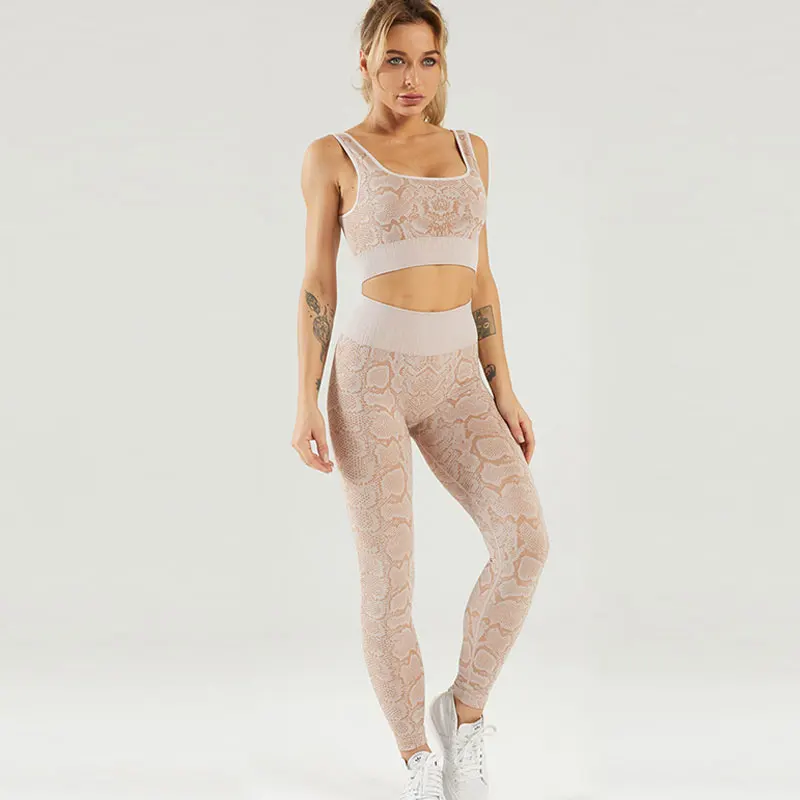  Fashion High Waisted Snake Print Leggings Streched Fitness Yoga Wear Legging With Custom Logo