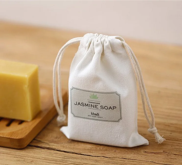 cotton canvas fabric muslin drawstring bag with custom logo printed canvas drawstring bag