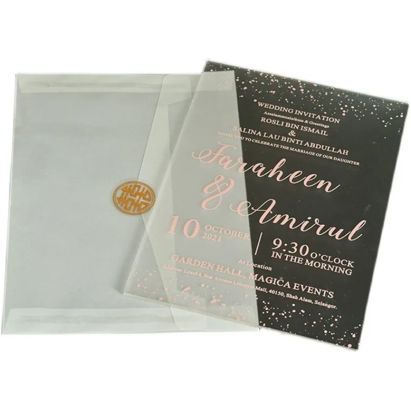 Acrylic Wedding Invitation High-end Transparent Creative Fashion Invitation Letter Invitation Card 2022 Gift