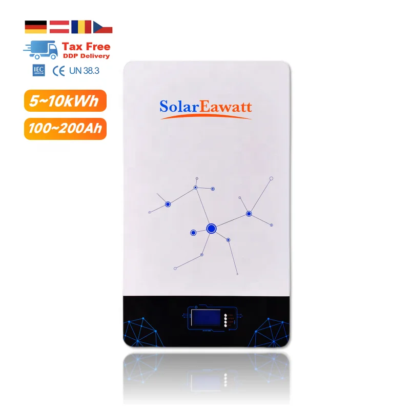 SolarEawatt 100Ah 200Ah литий-ионный аккумулятор с глубоким циклом 5kWh 10kWh домашняя настенная солнечная система хранения энергии