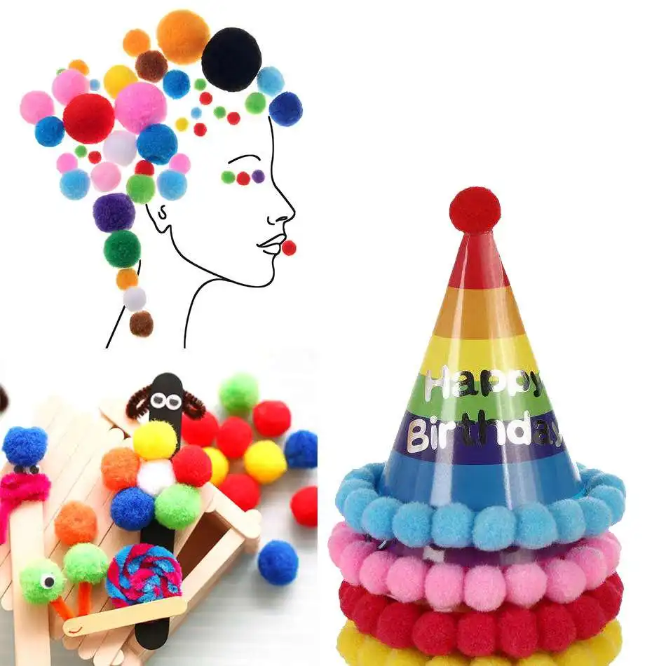 Factory wholesale DIY High Quality Nylon PomPoms toys forkids or wedding party decoration