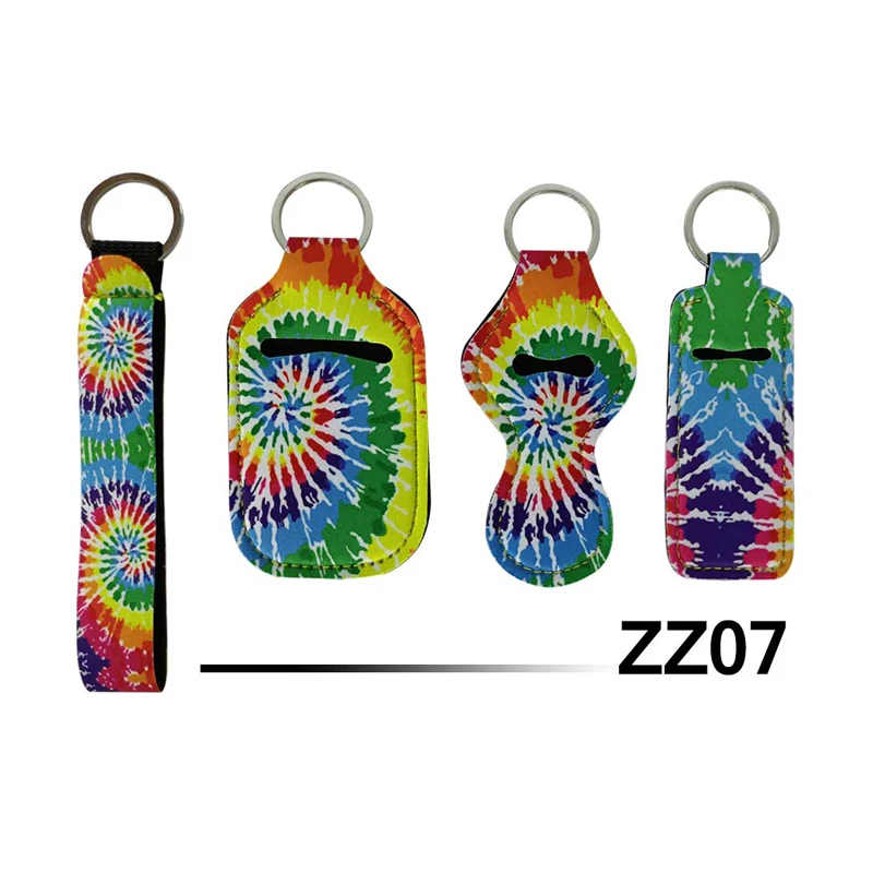 RTS Wholesale Custom Design Wrist Lanyards Keychain Chapstick Lip Gloss Holder Keychains Neoprene