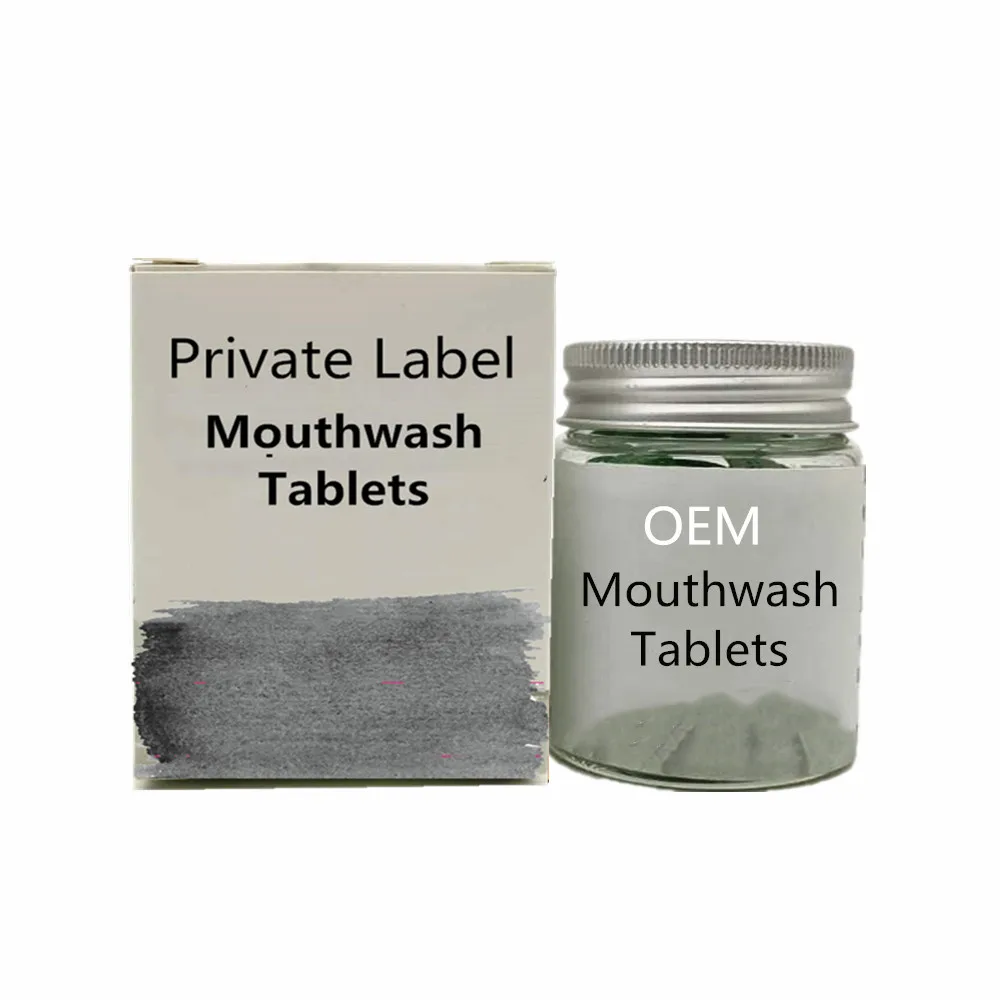 Natural Solid Mouthwash Tablets Fresh Breath with Biodegradable Packing For Travel