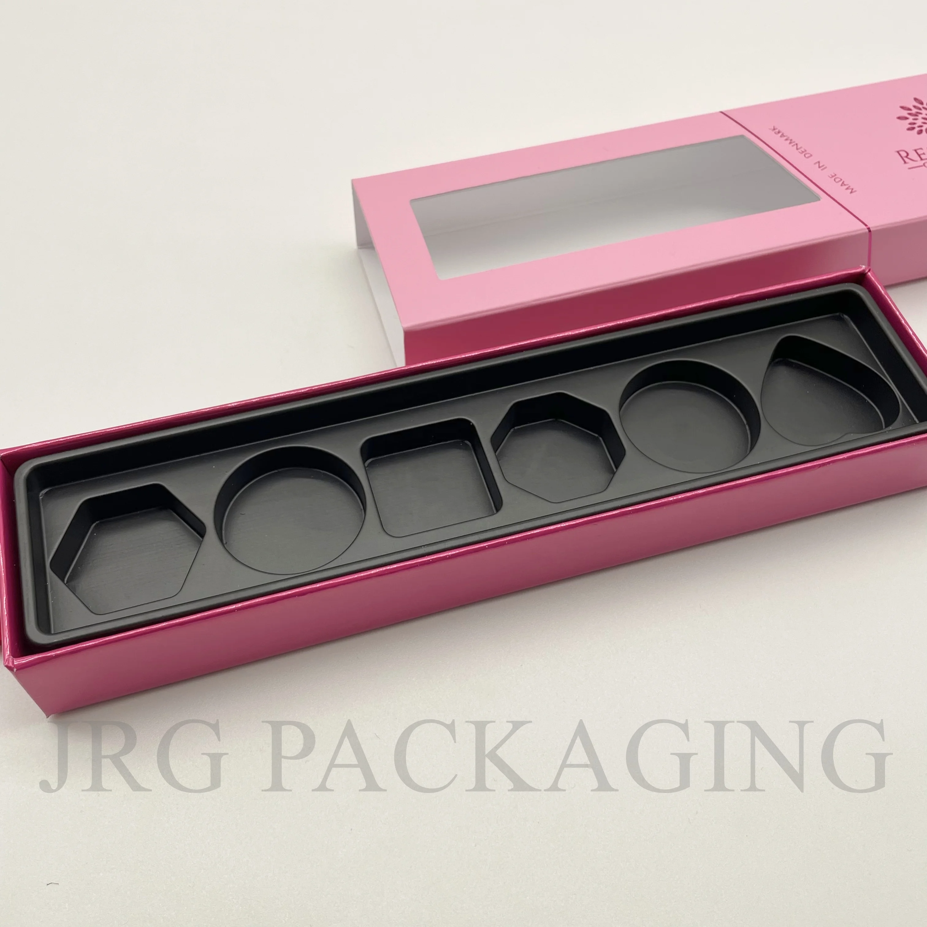 High-quality Rectangle Handmade Chocolate Box Custom Luxury Pink Bonbon Packaging Chocolate Gift Box with PET Tray