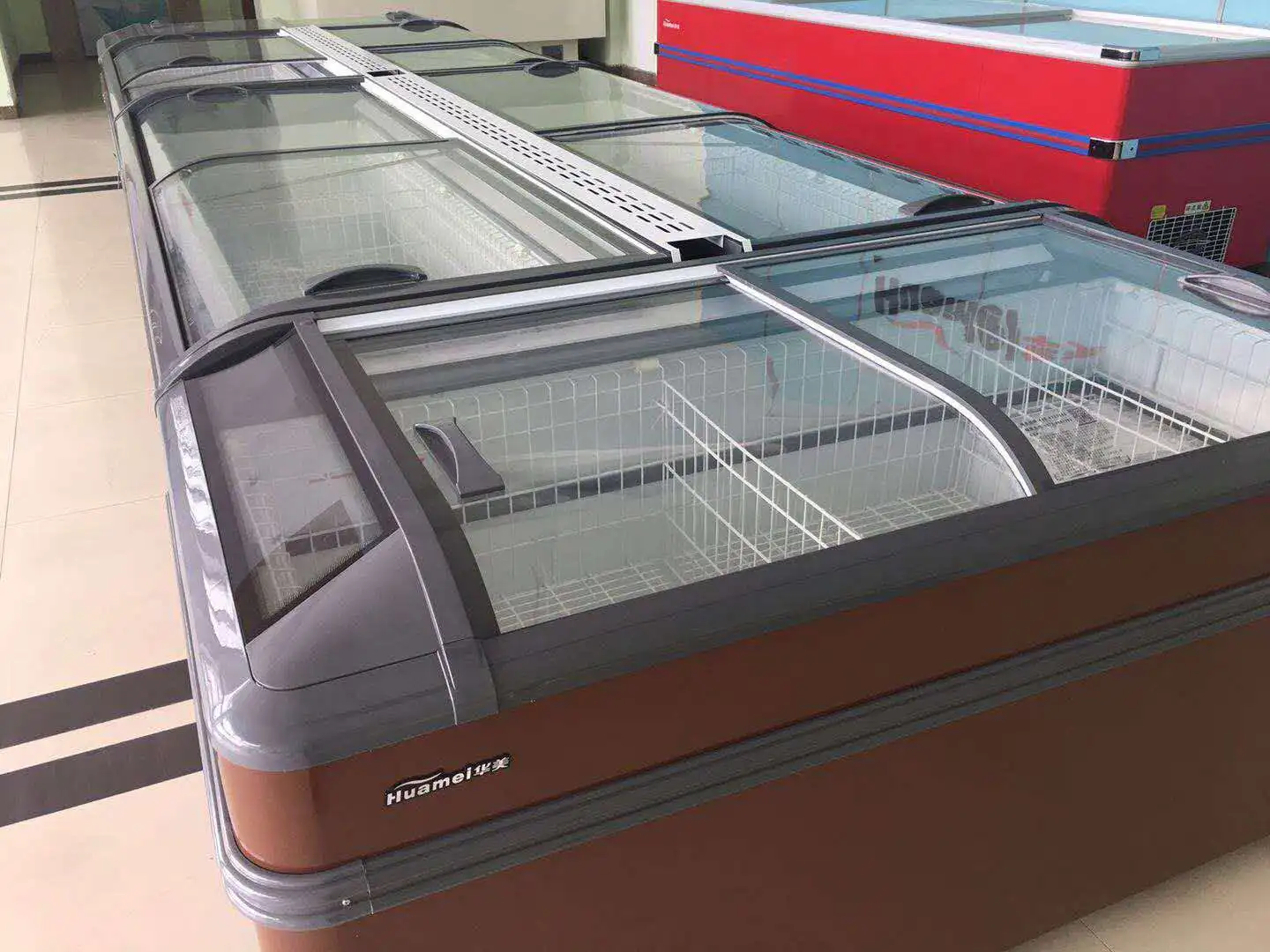 High Quality Congelador Puerta De Cristal Curved Glass Door Abs Frame For Chest Freezers