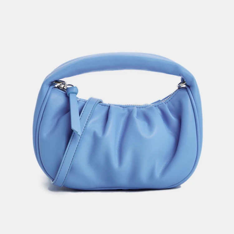 Luxury OEM Customised Korea Trendy Ladies Elegant Yellow Cute Small Half Moon Handbags For Women