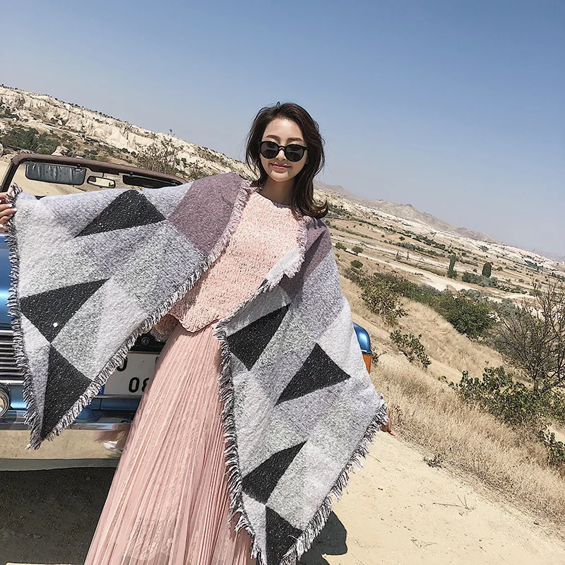 Chinese Manufacturers Cheap Wholesale 130*150Cm Big Women Shawls Pashmina Shawl Wrap Winter Shawl