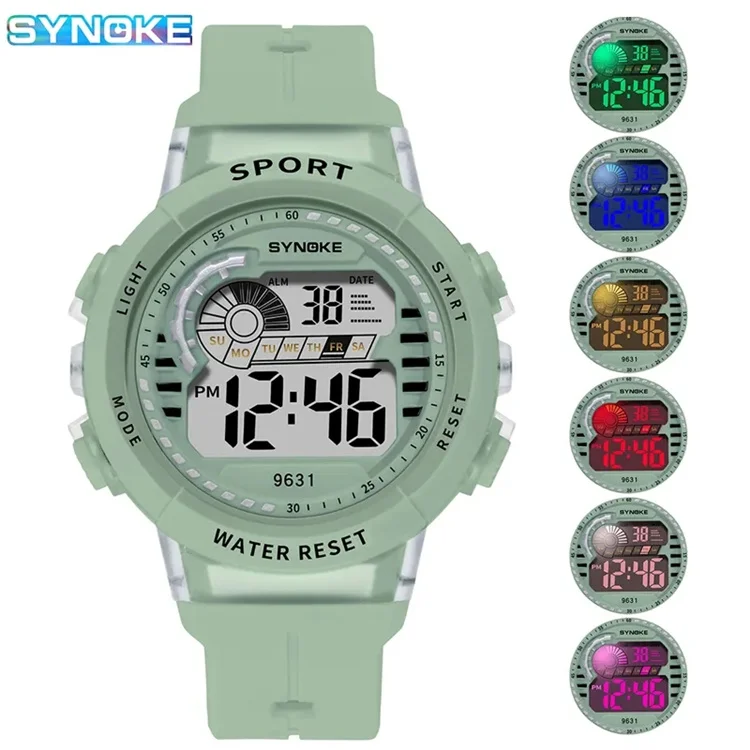 SYNOKE 9631 Fashion electronic Watch For Boys Girls Customized Design Bracelet Kids Waterproof Digital Led Watch Kids Led