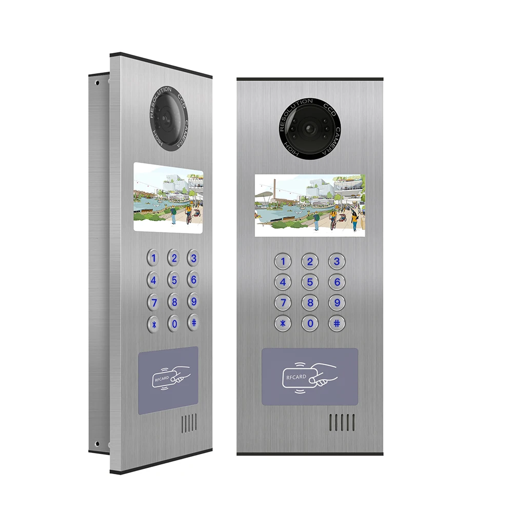 4.3 inch advertising screen Ethernet cable /4G SIP Video Door phone Intercom remote mobile app apartment door access control sy