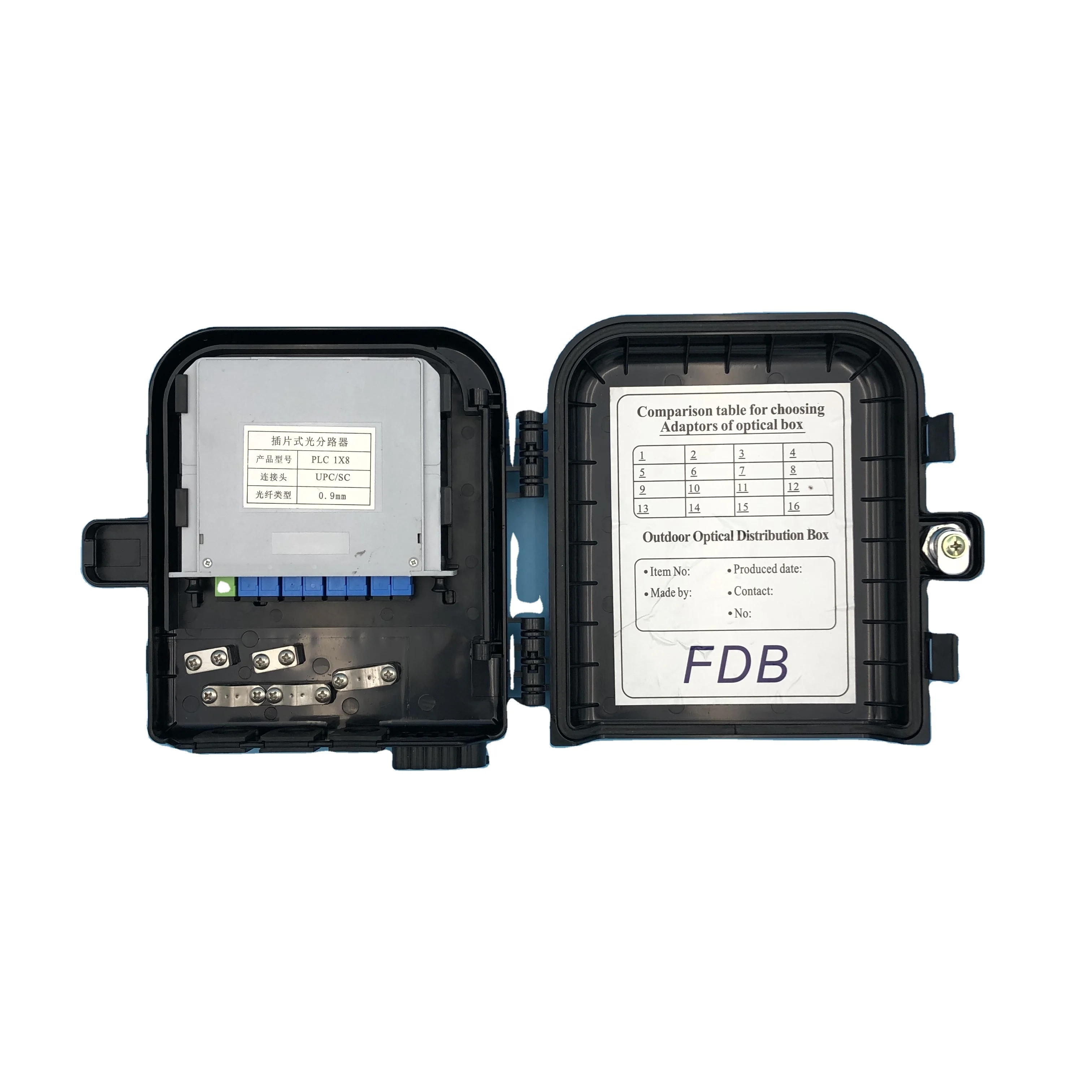 
FTTH outdoor fiber optic 8 port waterproof distribution box termination Ftth black 