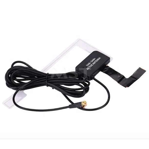  Car Antenna Digital Active Radio TV Patch Antena SMB Connector Window Glass Mount Auto Aerial Strong Signal