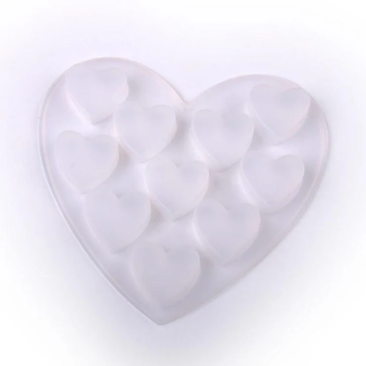 10 Cavities Heart Shape Silicone Mold for Baking Chocolate Soap Fondant Pudding Jelly Candy Cookie Ice Cube Small Cake Gelatine