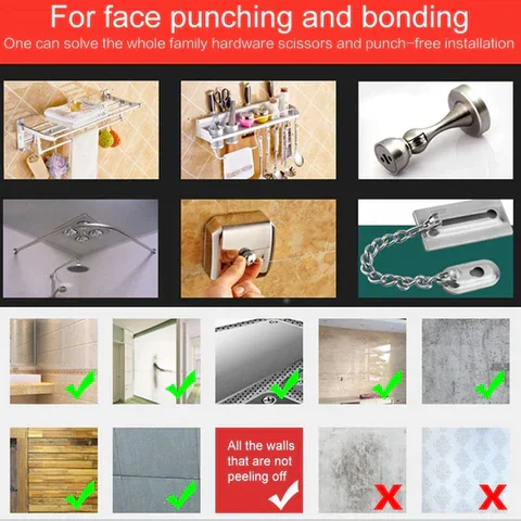 Strong nail-free glue boxed bulk waterproof and punch-free bathroom hardware quick-drying glass glue universal glue