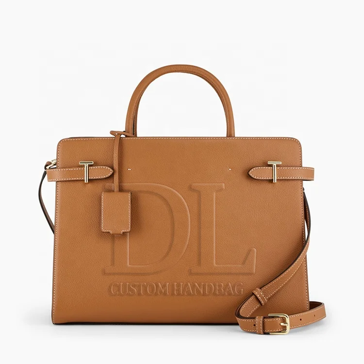 2024 High Quality Customize Handbags Women High End Italy Genuine Leather Tote Bag Plain Pocketbook Logo Luxury Ladies Handbag