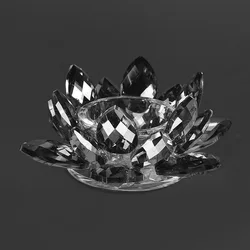 Nail Polish Remover Lotus Shape Storage Crystal Bowl Cup with Lid