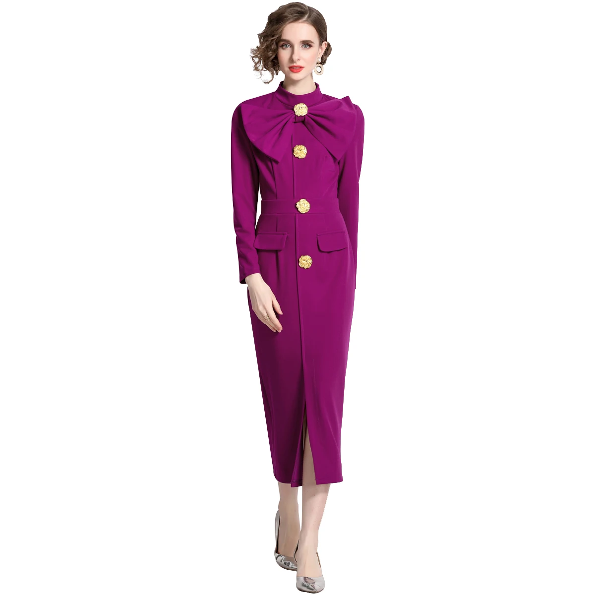 98-1951- Woman Clothes Manufacturer Wholesale Fashion Inspiration Elegant Vintage Lady Floral Evening Casual Dresses
