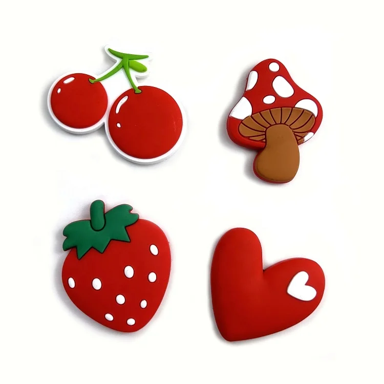 Custom Art Fridge Magnet Souvenir 3d Fridge Magnet PVC Rubber Strawberry Cherry Design Customized