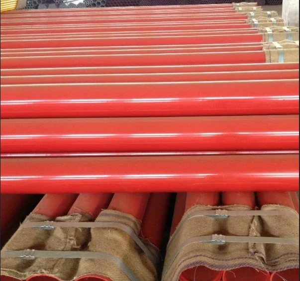 High-quality external galvanized lining red plastic coated composite steel pipe for water supply and fire fighting