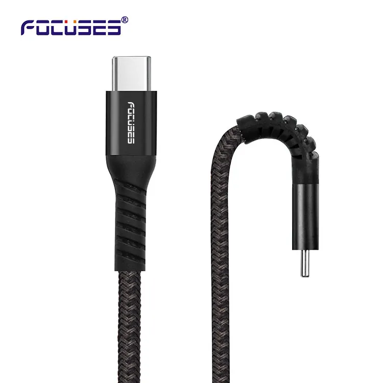 High Speed 60w Charging Cable Data Transmission Cable 1m 2m Nylon Braided Aluminum Alloy Type C To Type C Cable USB-C Data Cabo