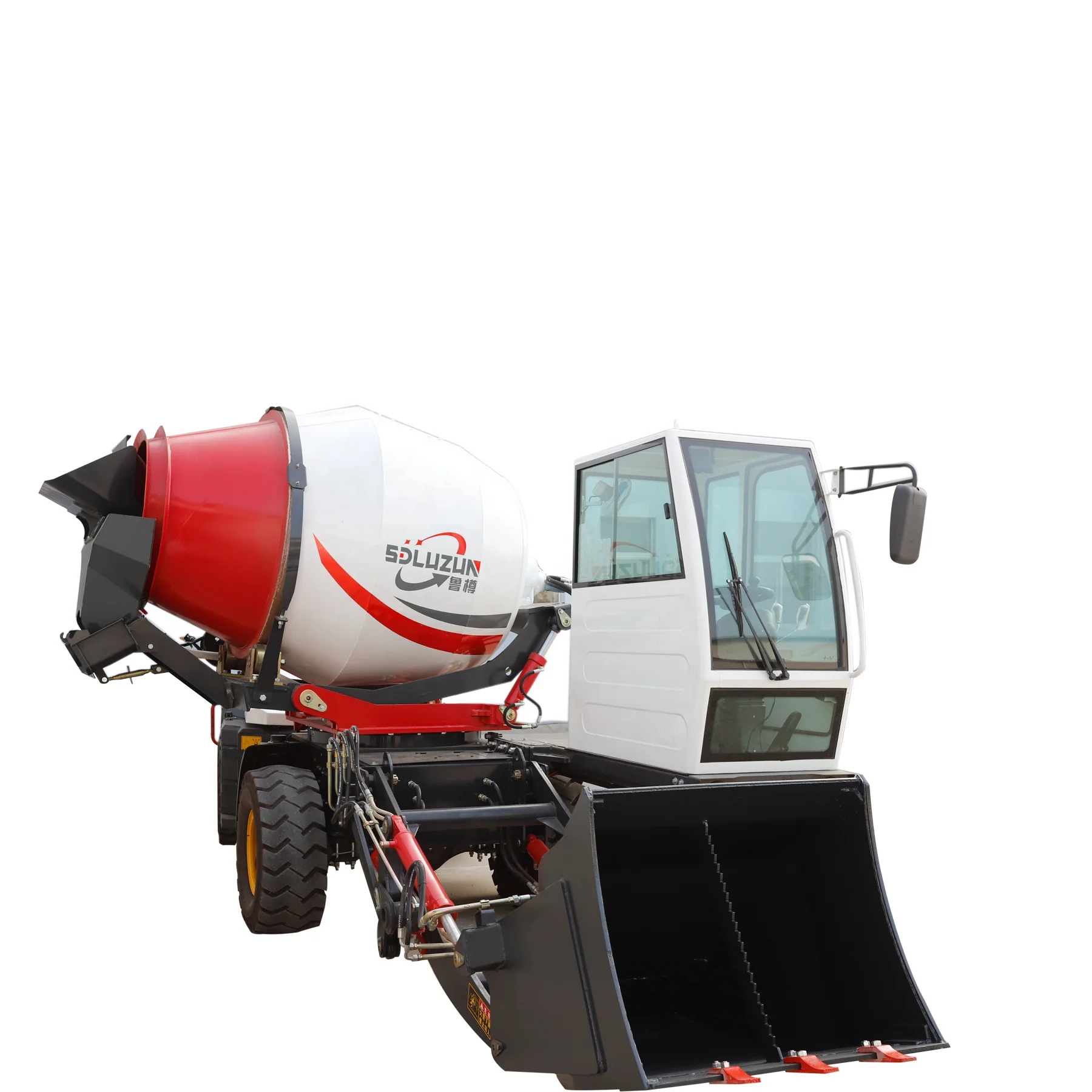 luzun original factory new design small mobile 1.8M3 1.6M3 self loading concrete mixer truck for pavement