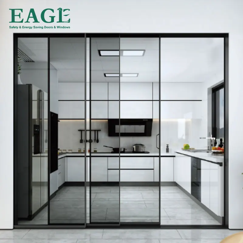 Aluminium Alloy Indoor Sliding Door Modern Design Patio Glass Doors
