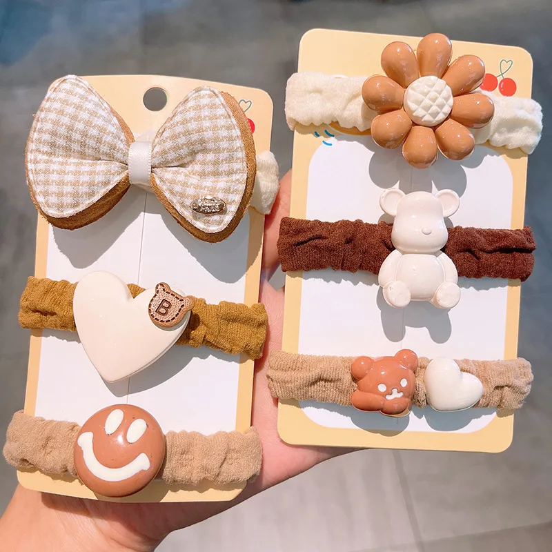 Tracy & Herry 3pcs/set pink Cartoon Hair Rubber Bands Ponytail Holder Scrunchies for girls kids Hair Accessories