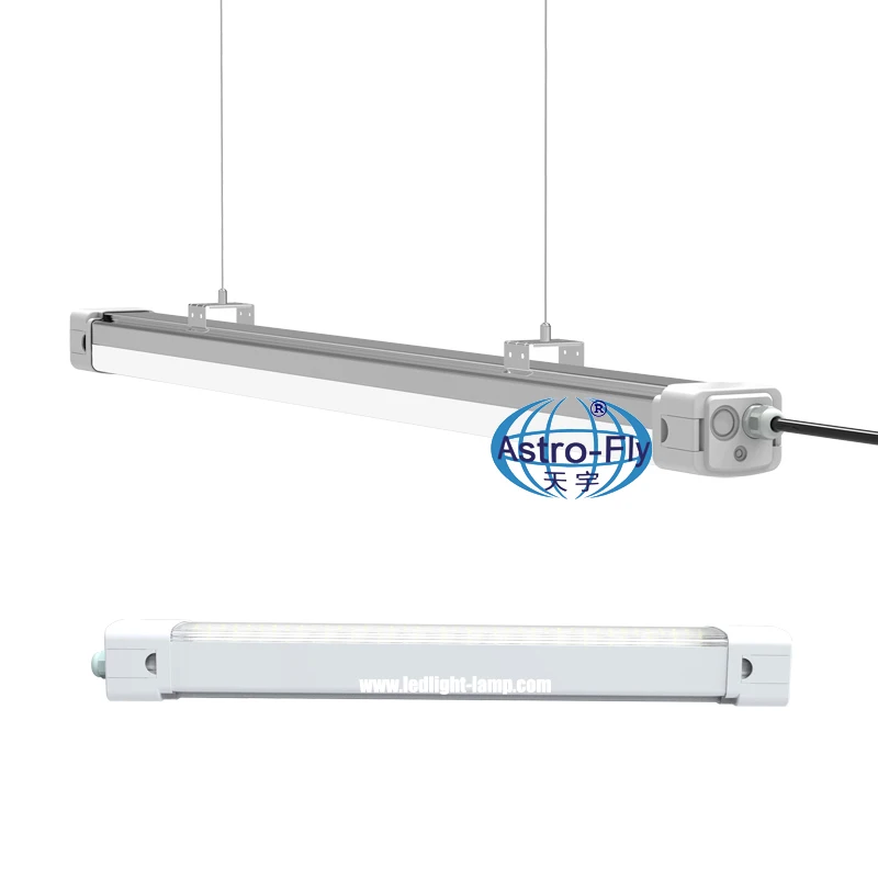 
IP65 Unique Emergency 20W 600mm 40W 1200mm 50W 1500mm Microwave Induction 140lm/W AC90-270V Batten Mini LED Tri Proof Light 