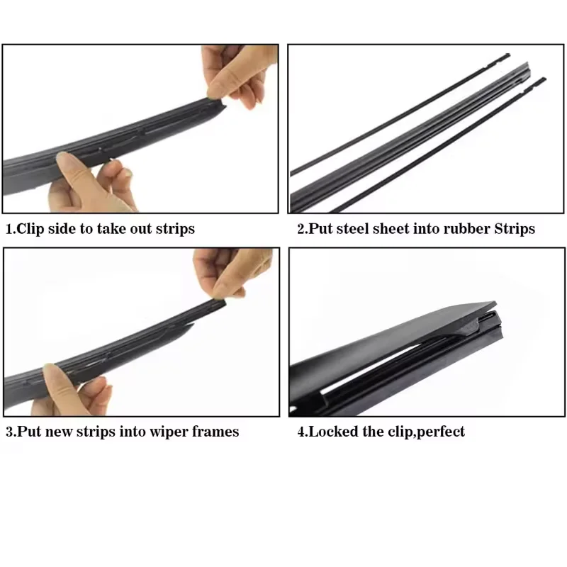Kction Whosale Universal Wiper Blades U -Hook High Quality Natural RubberMore Suitable Hybrid Wipers