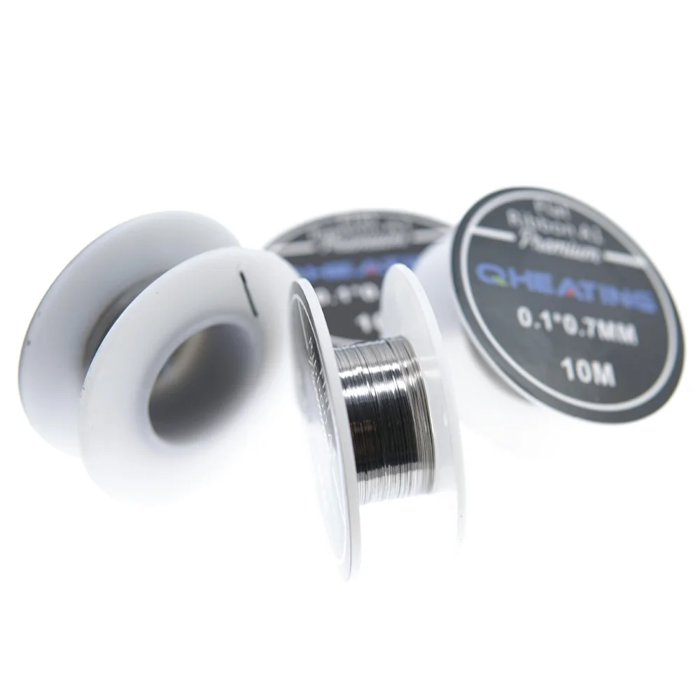 
Wholesale online shopping 0.1*0.3mm/0.1*0.5mm/0.1*0.8mm/0.2*0.8mm 10M/roll vape coil wire ecig KA1 e cigarette Flat ribbon wire 