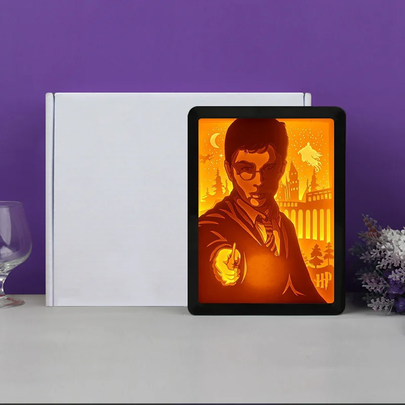 Hary Potter Wizarding School Led Paper Light Paper Cut Night Light Lamp 3D Paper Light Box Shadow Box
