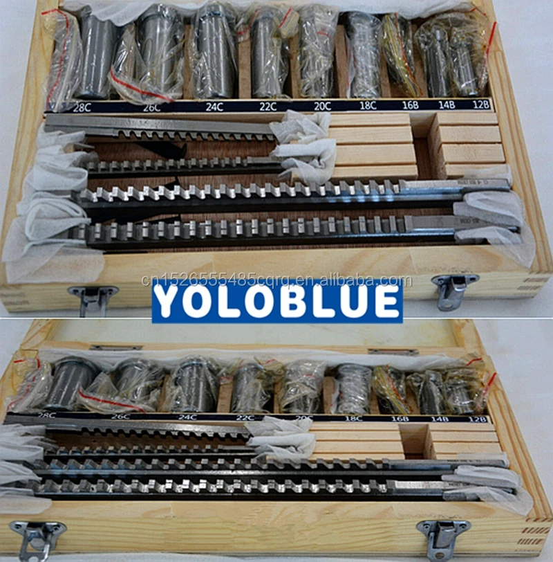 
18pcs HSS Metric Keyway Broach Set 4/5/6/8mm Broaches 12-28 Cutting Broach 5shim 