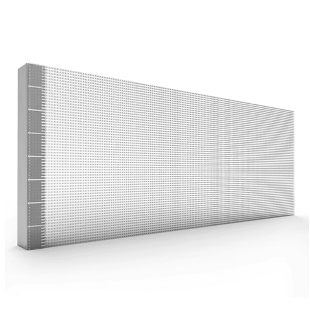 P3.91-7.81 Outdoor curtain glass led display Indoor Mesh transparent led film screen