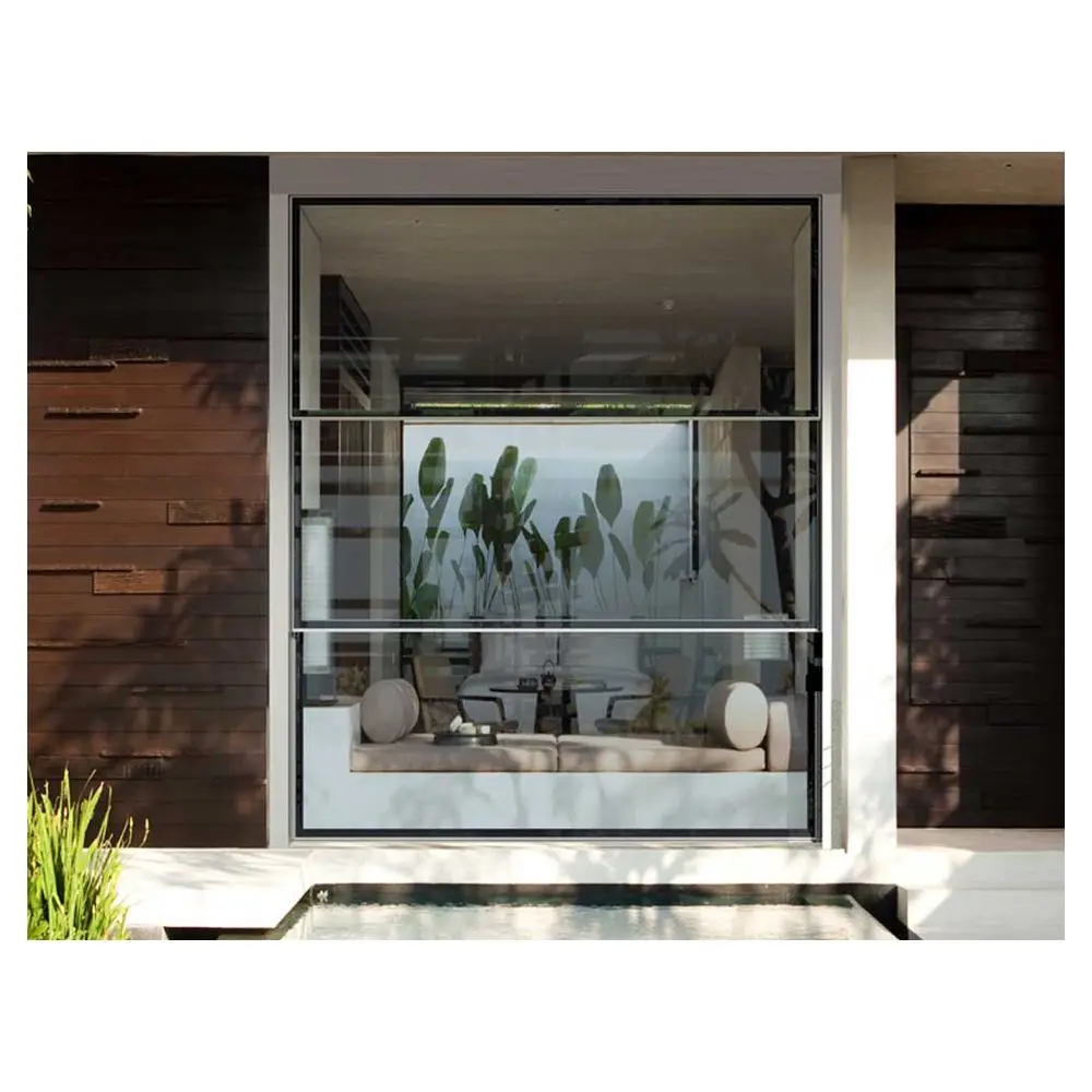 Colored Glass Window Custom Aluminum Windows Profile Oxidation Double Hung Window