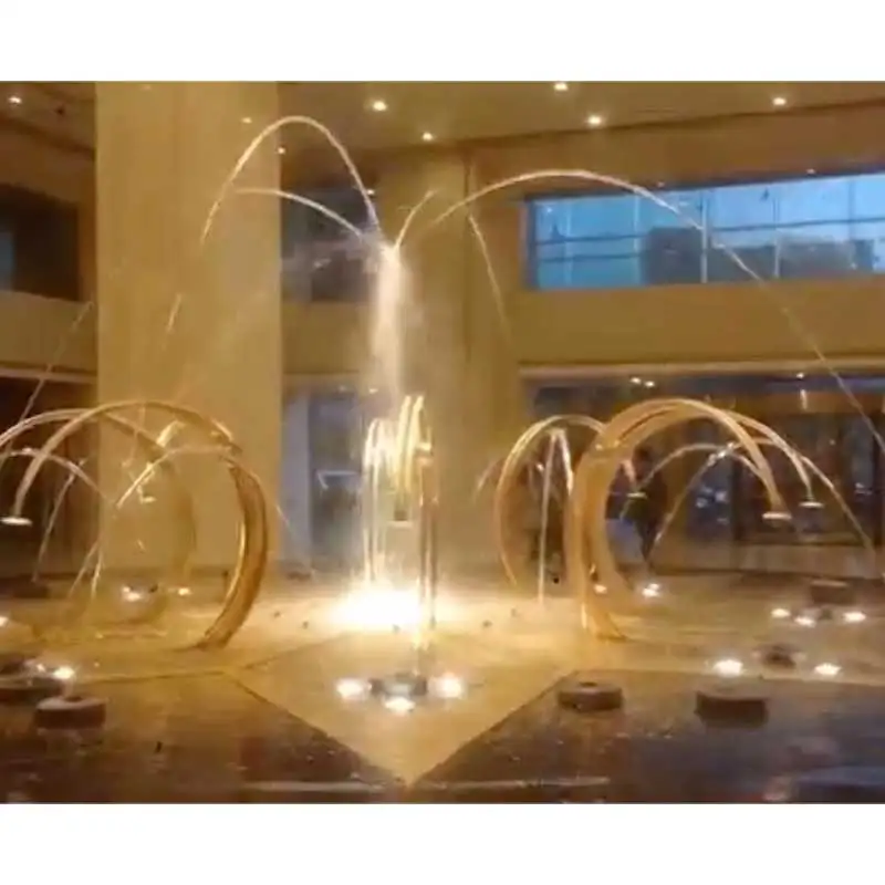 indoor hotel lobby laminar jumping water fountain