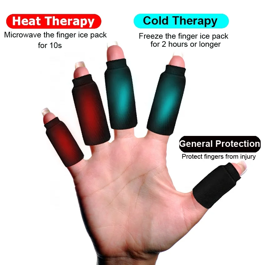 Finger Ice Pack Sleeve,Hot Cold Therapy Finger Splint Cots Finger Protectors Cover, Hand Ice Pack Compression Finger Sleeves