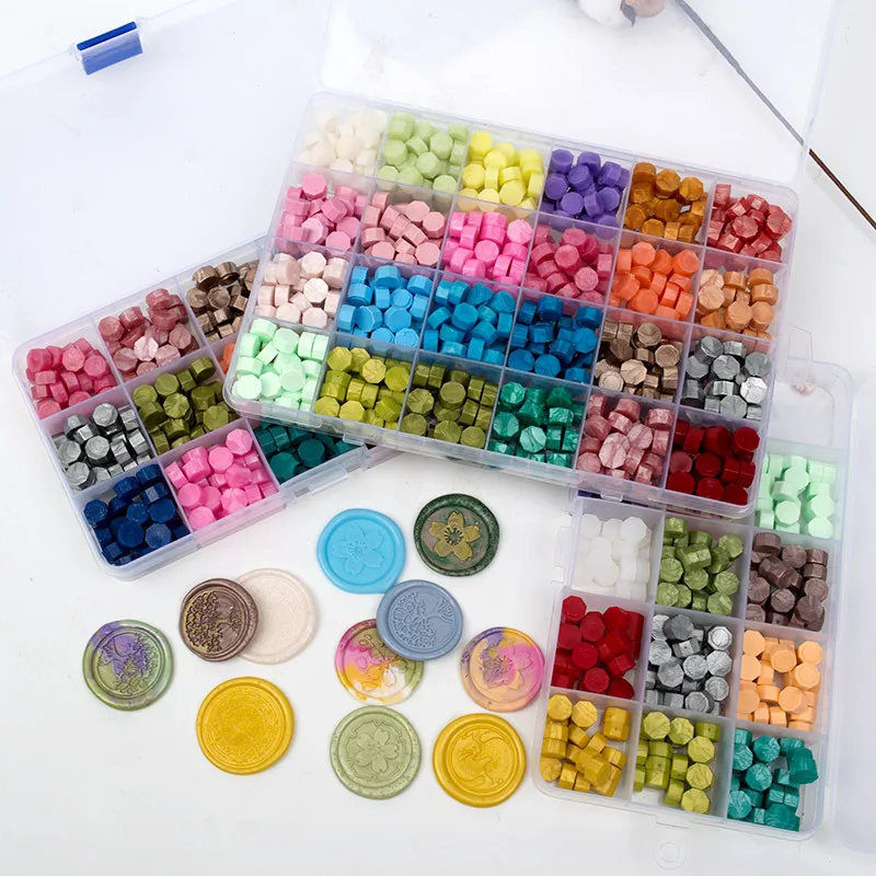 Wholesale 24 Colors Octagonal Sealing Wax Beads  Bulk Sealing Wax Seal Beads For Wax Stamp
