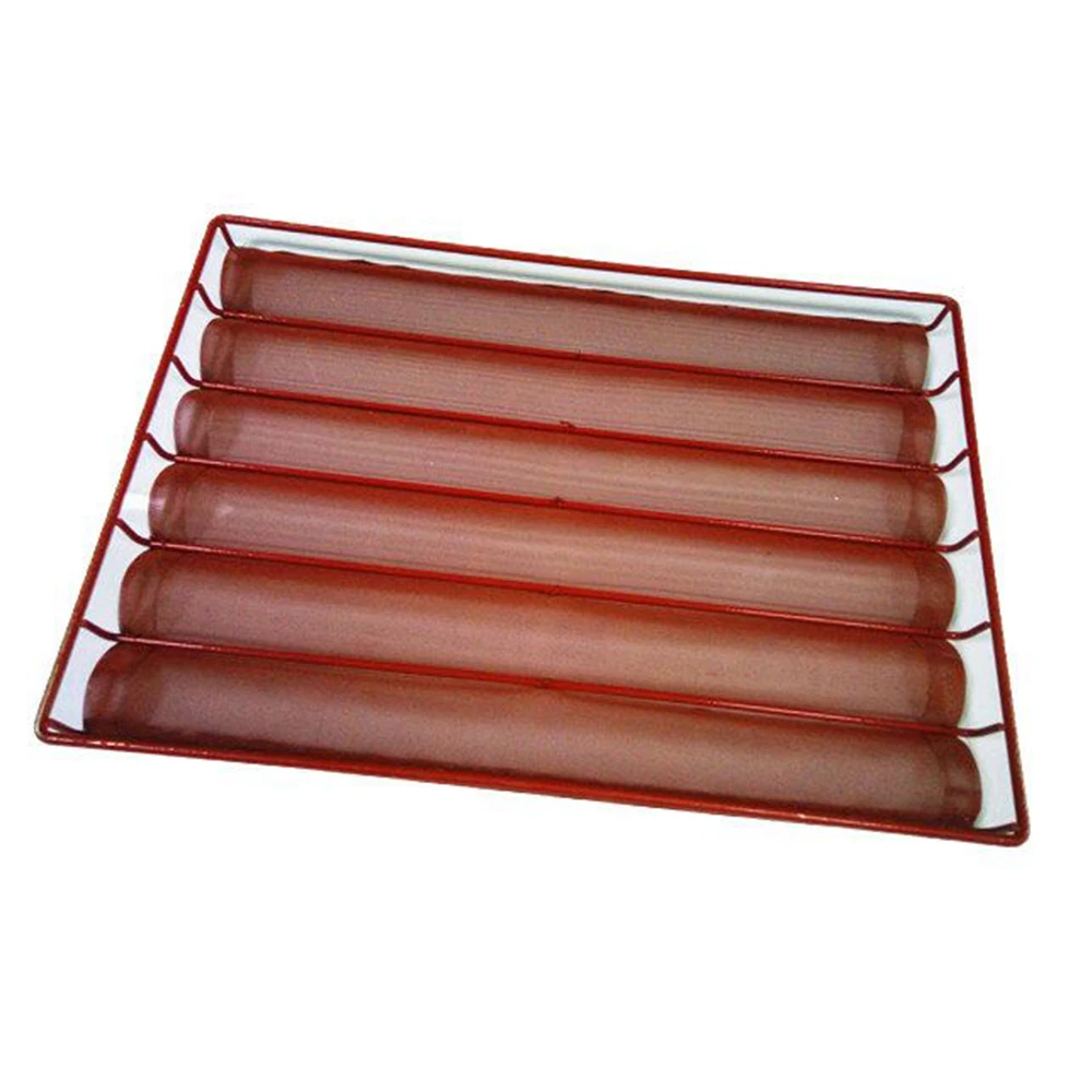6 Rows Silicone Coating Stainless Steel Mesh Baguette Tray