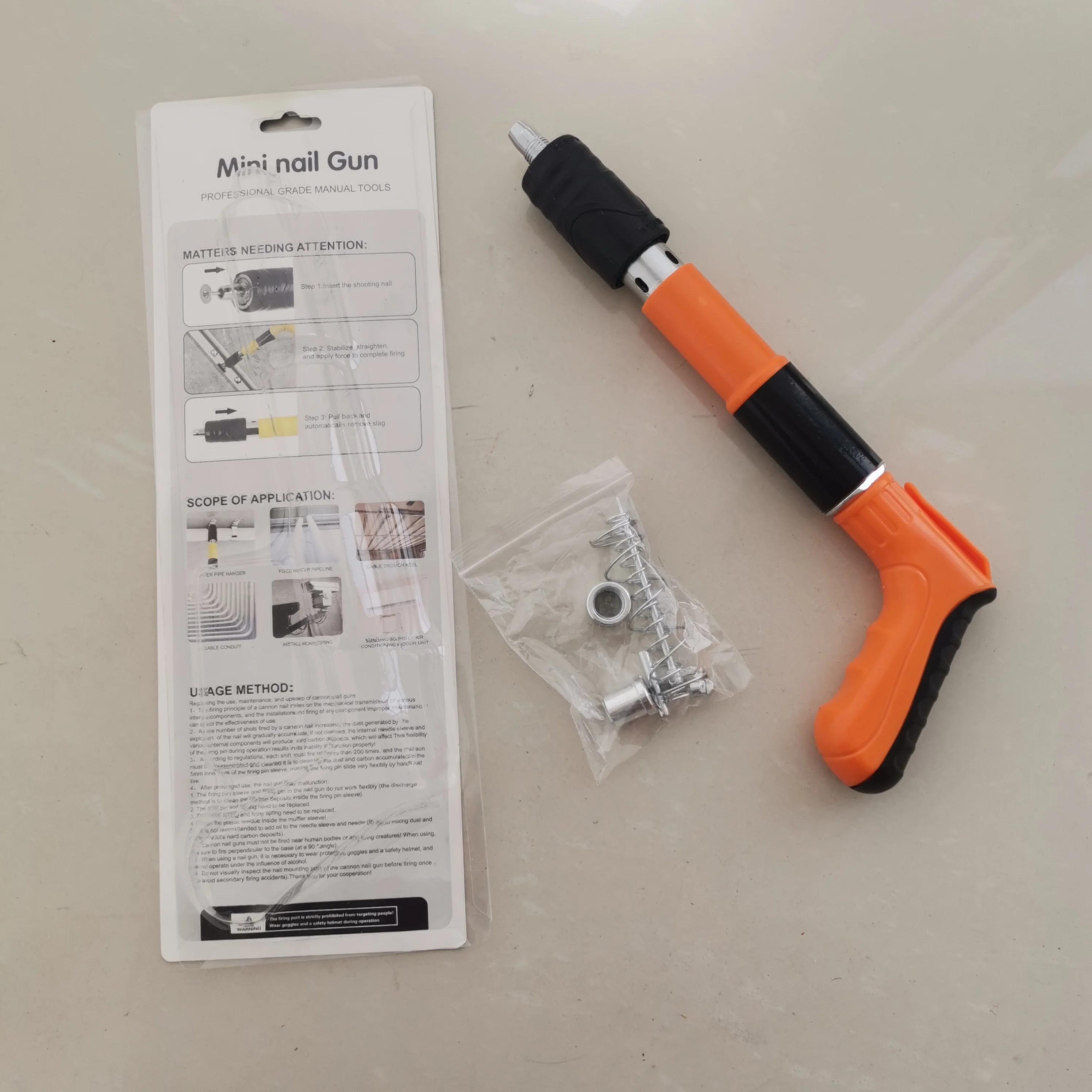 Mini Steel Nail Rivet Gun Tool Set Manual Metalworking for Cordless Ceiling Concrete Wall Anchor Wire Slotting Device Nail Gun
