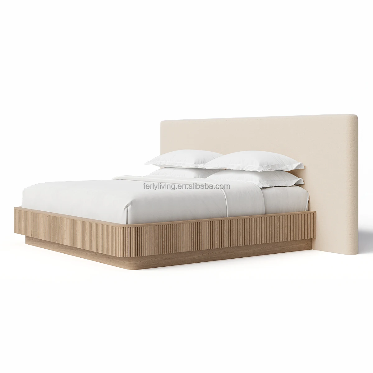 Ferly King Size Upholstered Headboards Double Size Upholstered Bed Wood Hotel Bed Frame