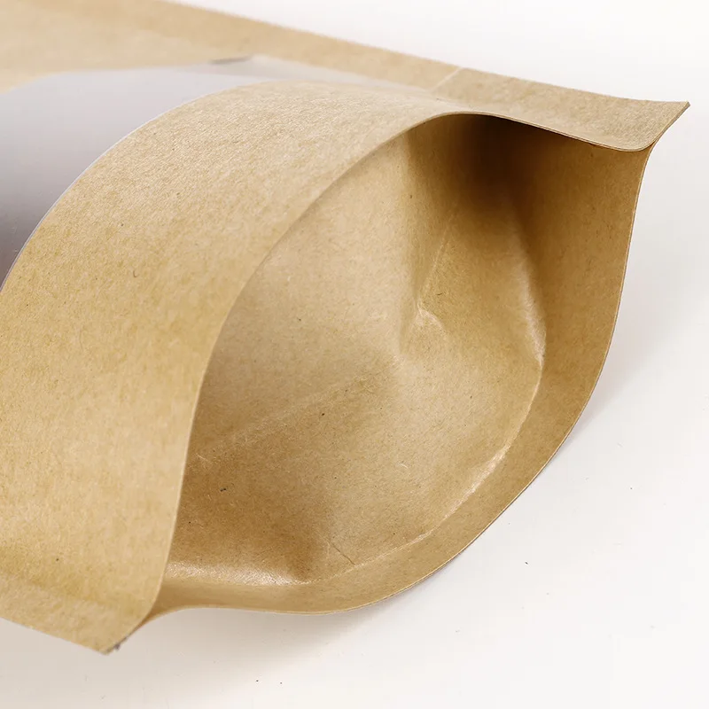 POLYSMARTS September Purchasing Festival Factory Discount Wholesale Kraft Paper Standing Zipper Plastic Food Packaging Bag