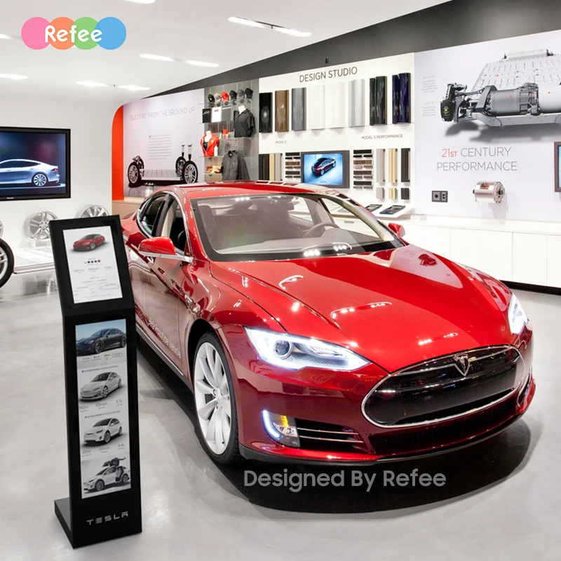 Ultra Wide Stretched Bar Indoor Floor Standing Vertical Interactive Information Digital Signage Totem LCD Touch Screens Kiosk