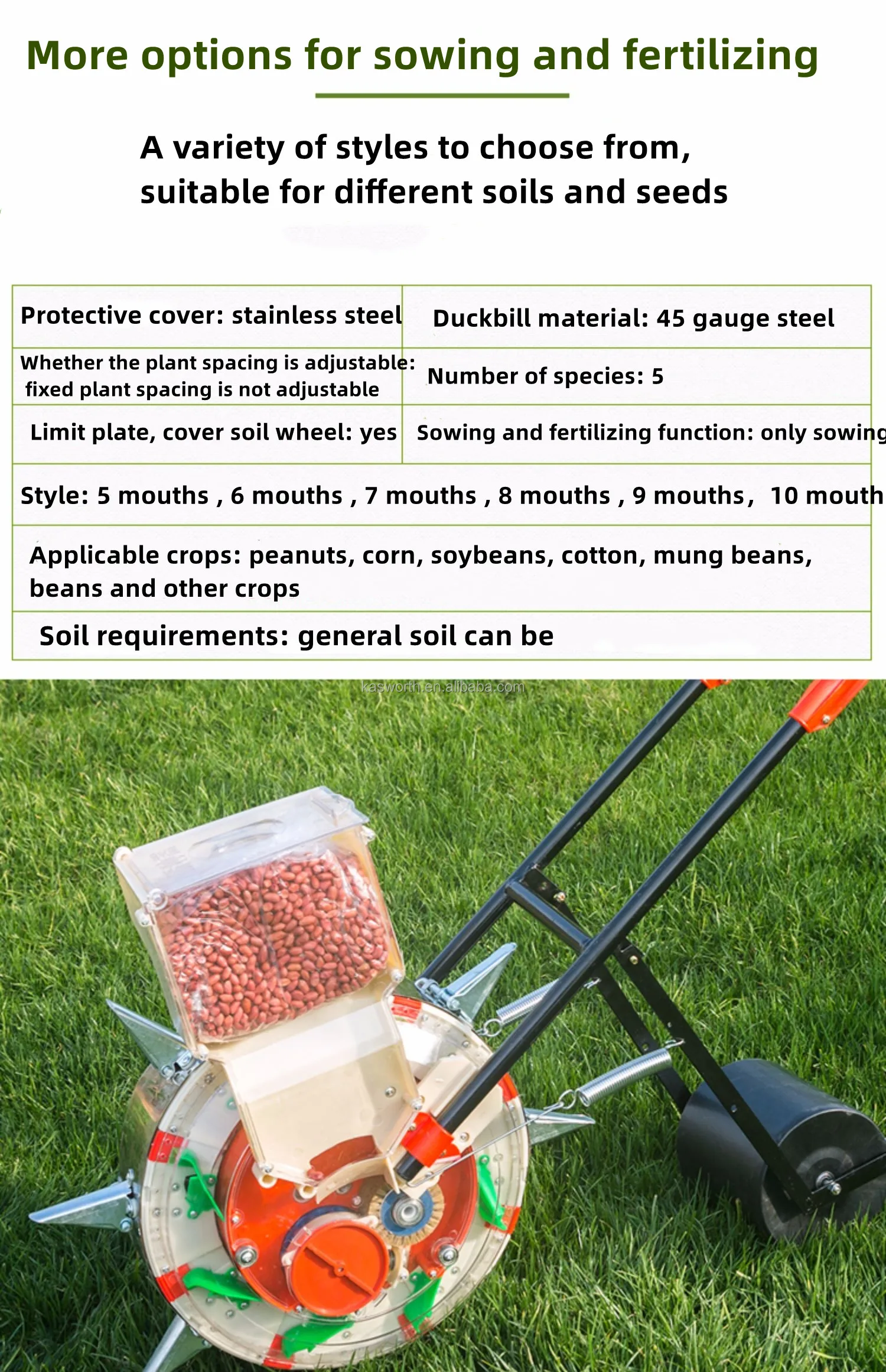 Hand-Pushed Single Barrel Planter Manual Drum Corn And Soybean Agricultural  Seeder